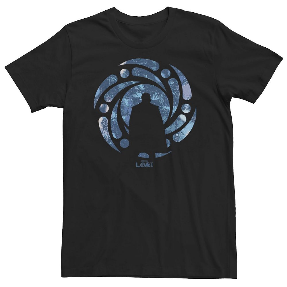 Big & Tall Marvel Loki He Who Remains Silhouette Time Tree Portrait Tee