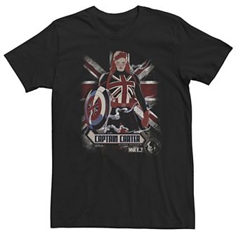 Big & Tall Marvel Captain Carter Flag Poster Tee