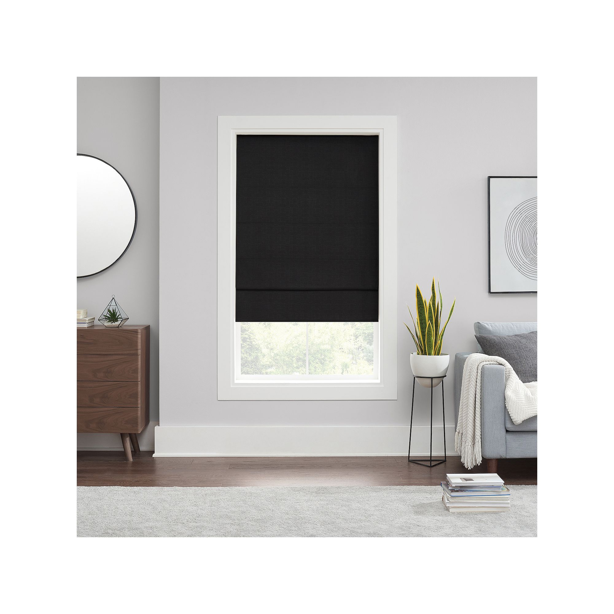 eclipse Kylie Solid 100% Total Blackout Cordless Roman Shade 64 Length