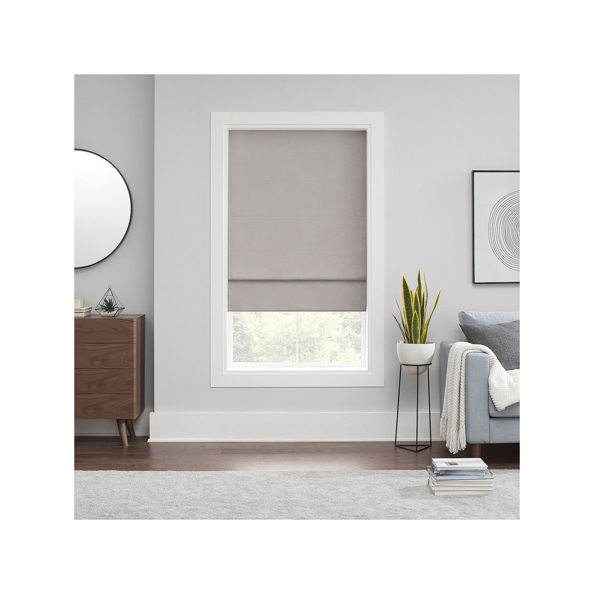 eclipse Kylie Solid 100% Total Blackout Cordless Roman Shade 64 Length, 
