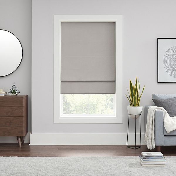 64"x35" Kylie 100% Total Blackout Cordless Roman Blind and Shade Gray - Eclipse