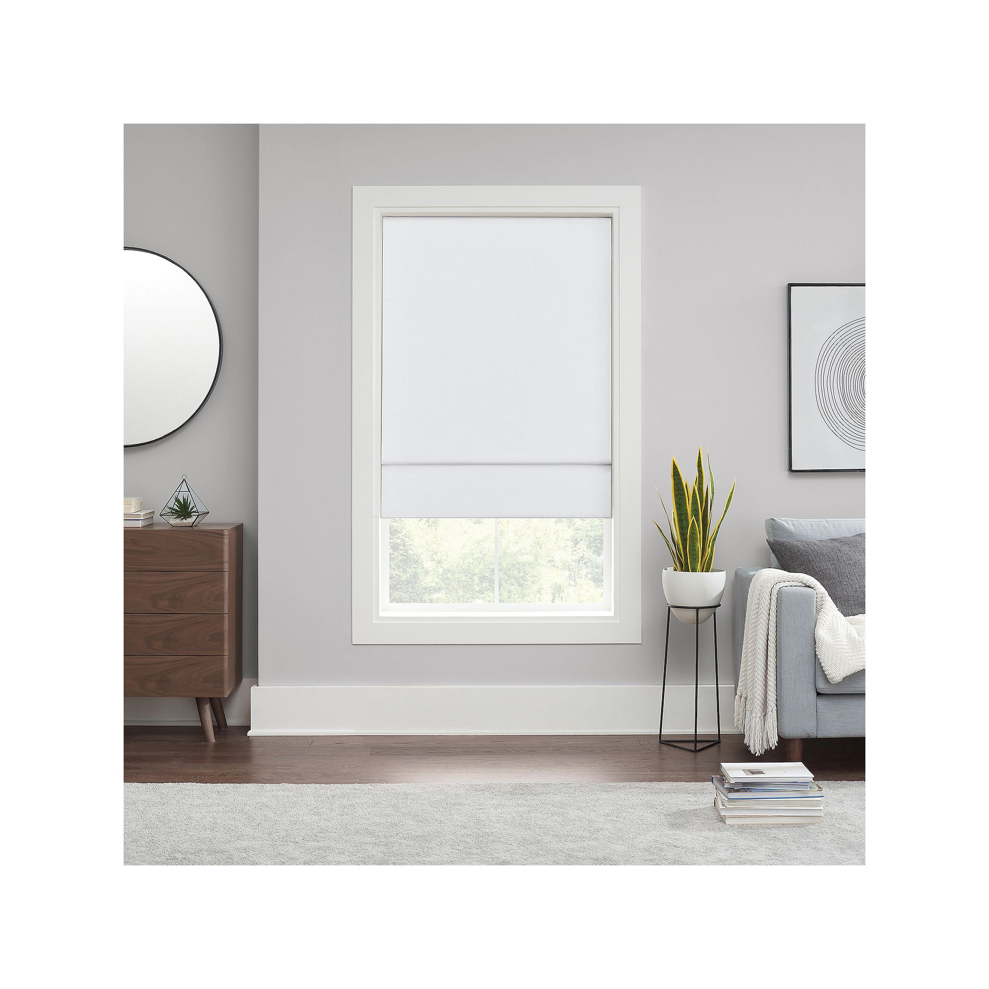 eclipse Kylie Solid 100% Total Blackout Cordless Roman Shade 64 Length, 