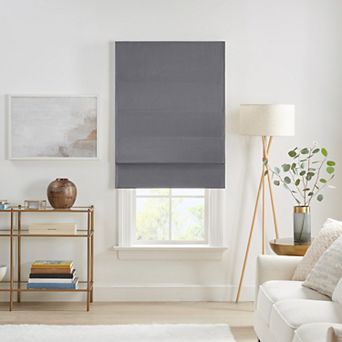 eclipse Dillan Linen-Like Textured Solid 100% Total Blackout Cordless Roman Shade 64" Length