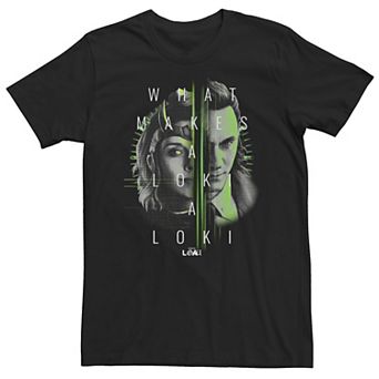 Big & Tall Marvel Loki And Silvie What Makes A Loki A Loki Split Portrait Tee