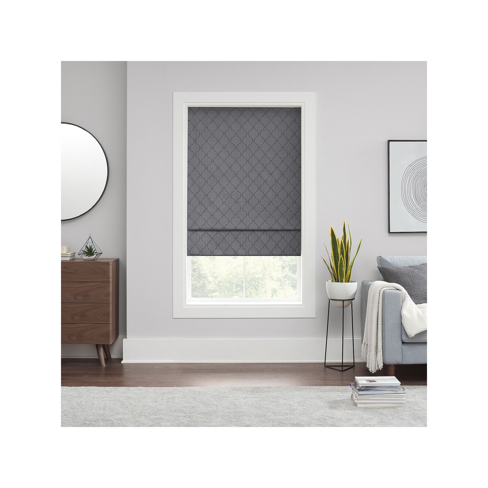 eclipse Darien Ogee 100% Total Blackout Cordless Roman Shade 64 Length, 