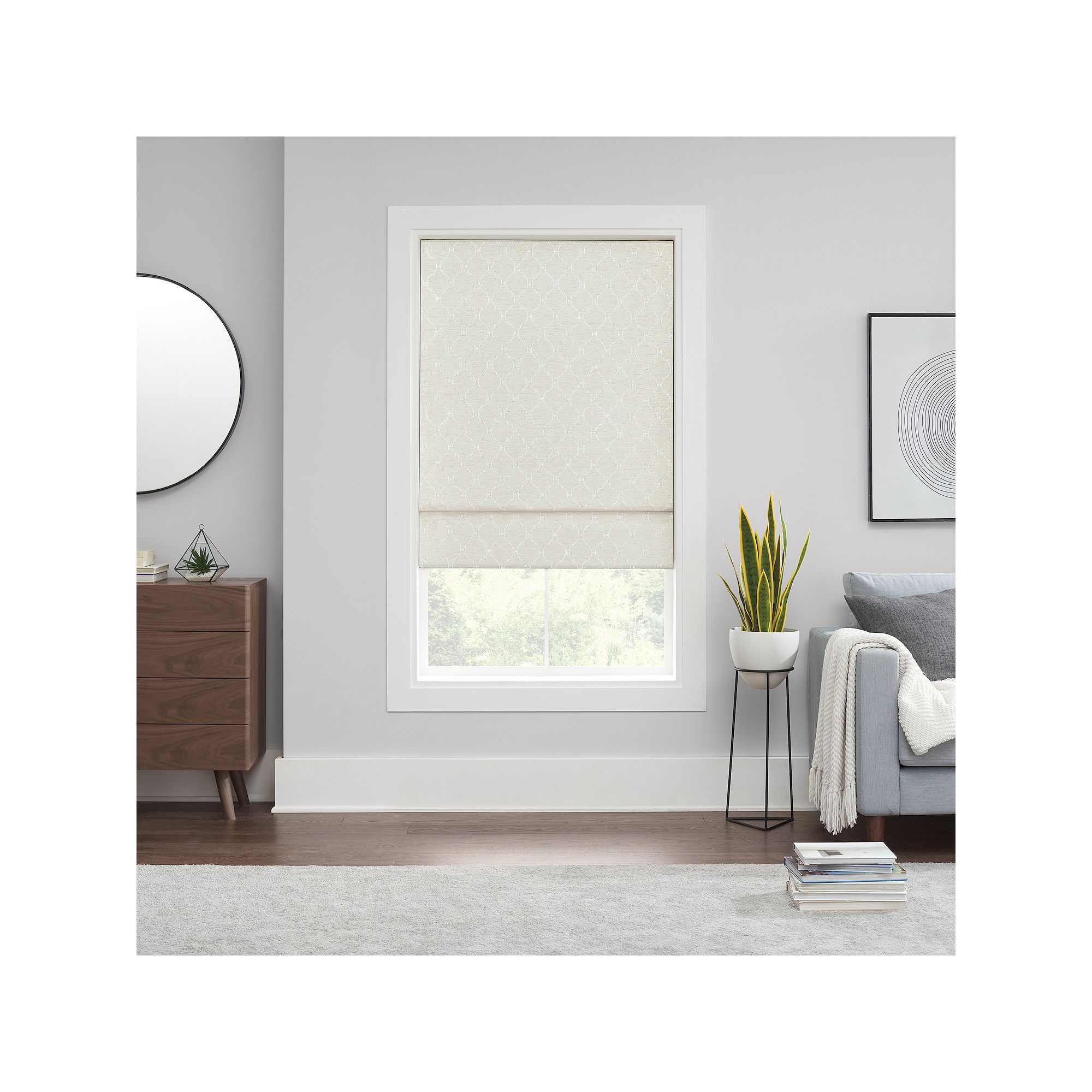 eclipse Darien Ogee 100% Total Blackout Cordless Roman Shade 64 Length, 