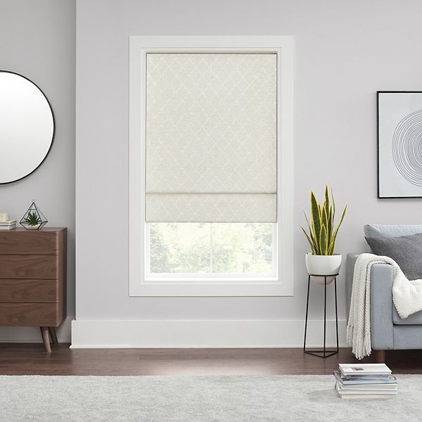 eclipse Darien Ogee 100% Total Blackout Cordless Roman Shade 64" Length - Ivory (35X64)