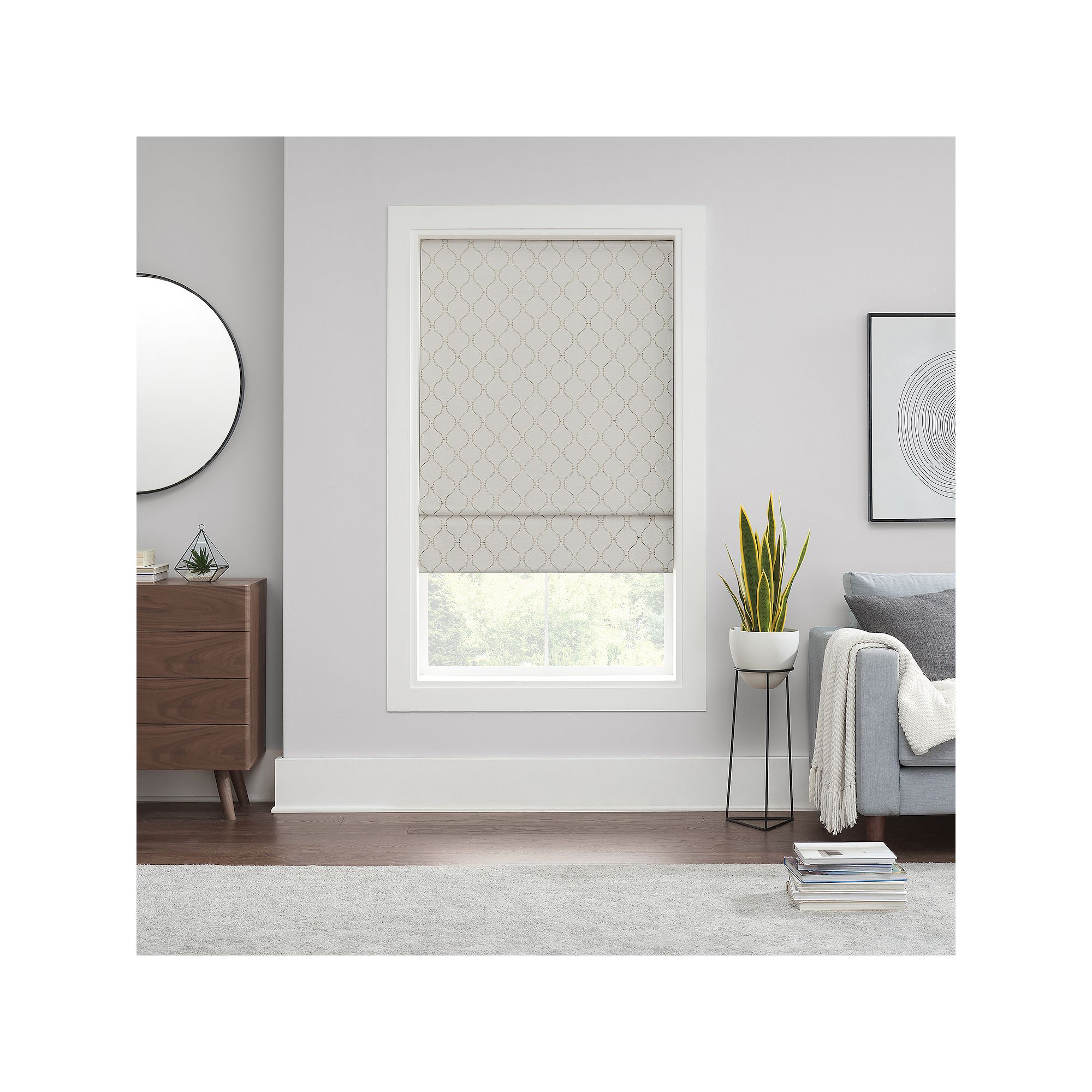 eclipse Darien Ogee 100% Total Blackout Cordless Roman Shade 64 Length, 