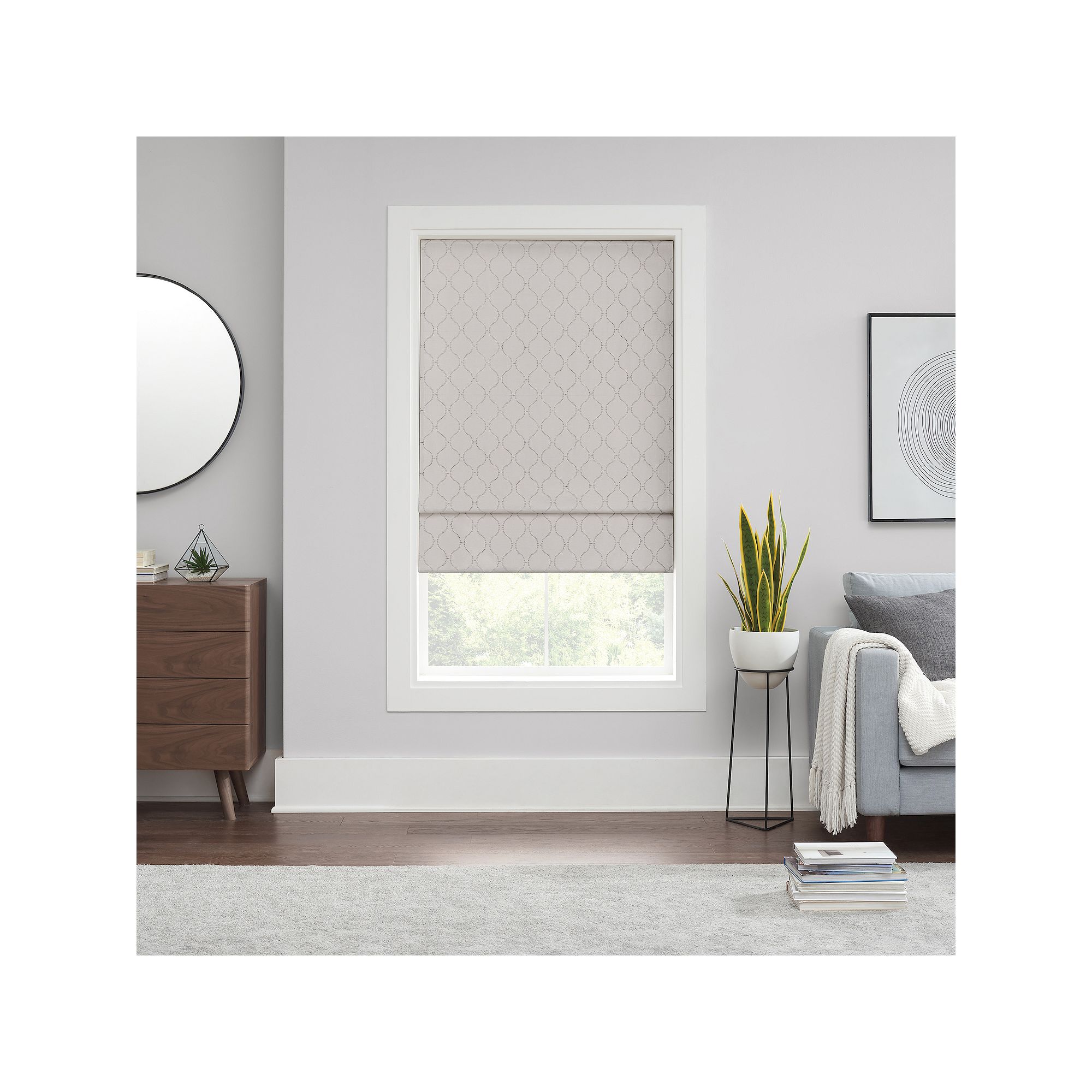 eclipse Darien Ogee 100% Total Blackout Cordless Roman Shade 64 Length, 