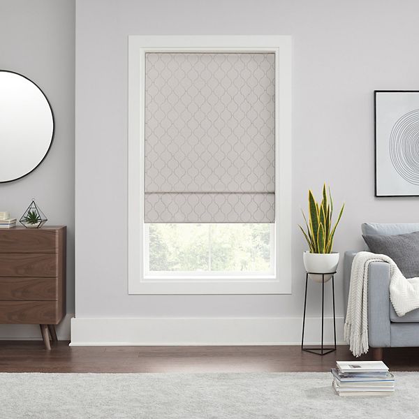 Eclipse Darien Ogee, 100% Blackout, Roman Shade, Silver, 35 x 64