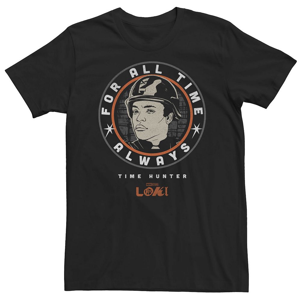 Big & Tall Marvel Loki For All Time Always Time Hunter Badge Tee
