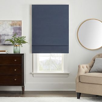 eclipse Faux Silk 100% Total Blackout Cordless Roman Shade 64" Length