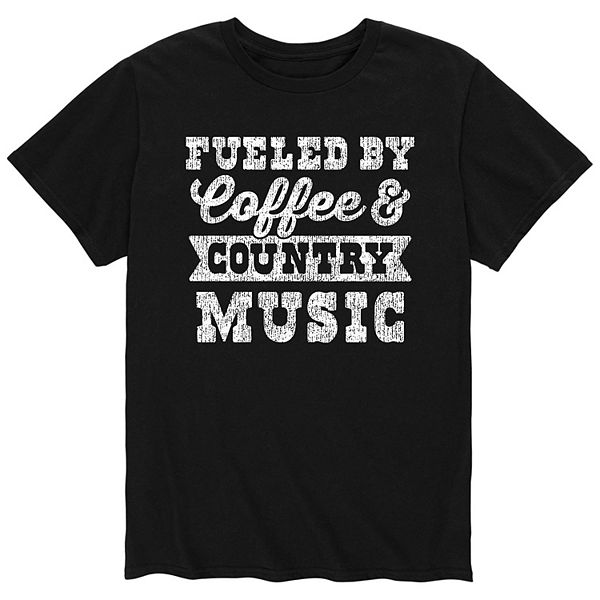 Men's Fueled By Coffee Country Music Tee