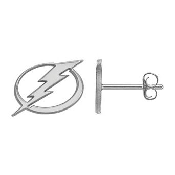 LogoArt Sterling Silver Tampa Bay Lightning Mini Logo Stud Earrings