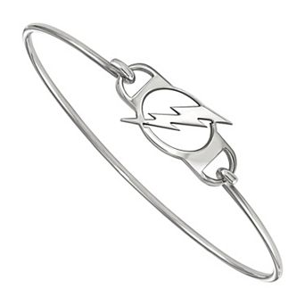 LogoArt Sterling Silver Tampa Bay Lightning Wire Bangle Bracelet