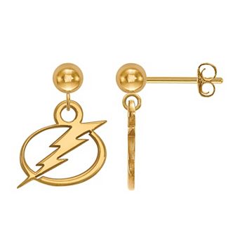 LogoArt 14k Gold Tampa Bay Lightning Dangle Stud Earrings