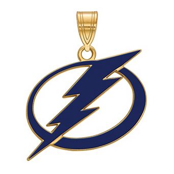 LogoArt Sterling Silver Tampa Bay Lightning Large Enamel Pendant
