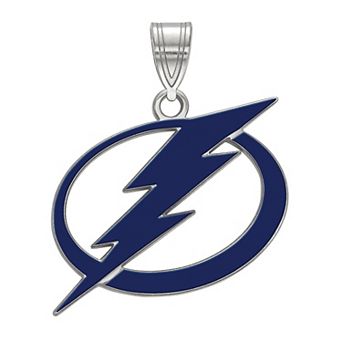 LogoArt Sterling Silver Tampa Bay Lightning Large Enamel Pendant