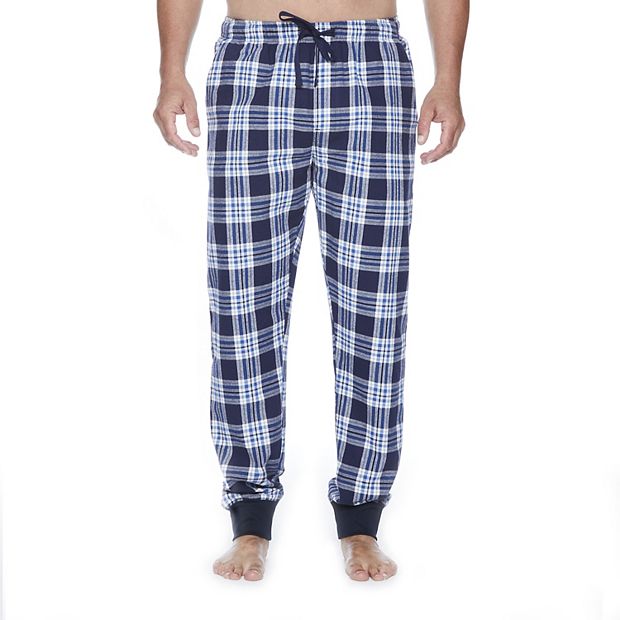 Pajama Pants for Men-Mens Flannel Plaid Lounge Bottoms with Button Fly-Plus  Size 