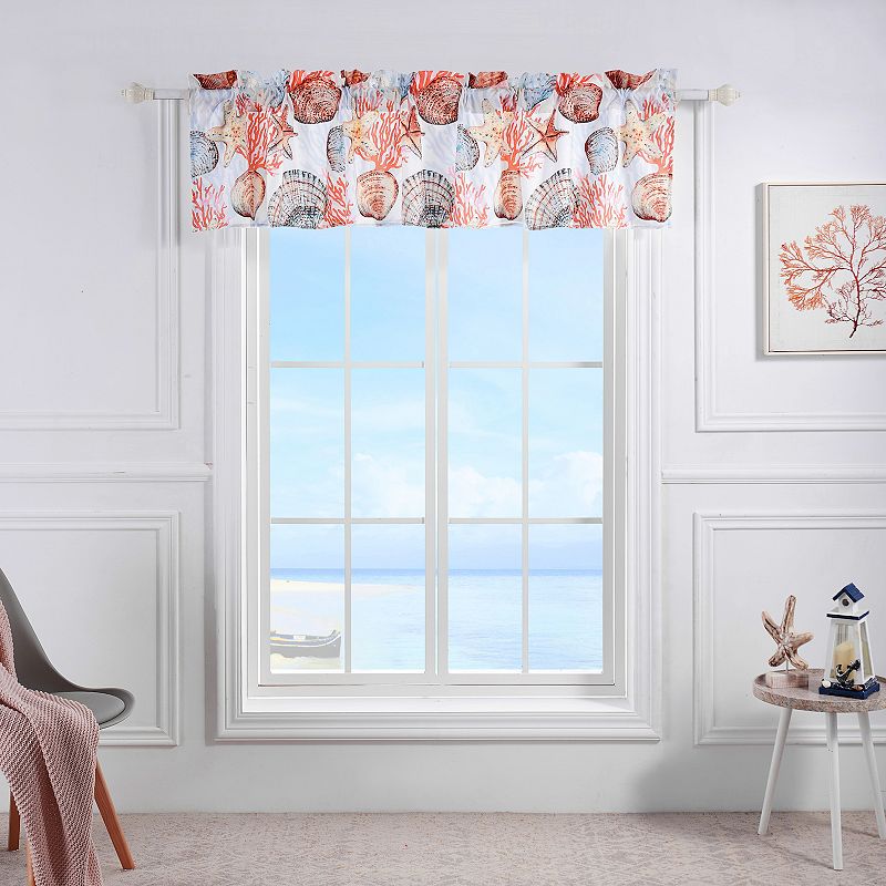 Greenland Home Fashions Beach Days Window Curtain or Valance, Orange