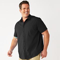 Mens black short sale sleeve button down