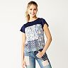 Juniors' SO® Favorite Knit to Woven Top