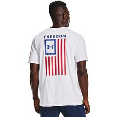 Under armour red white and blue shop shirt