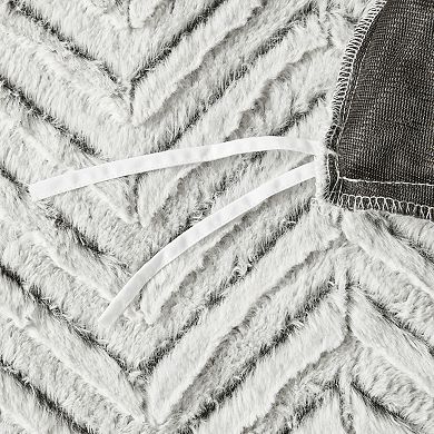 Madison Park Adelyn Back Print Brushed Faux Fur Duvet Cover Set with Shams