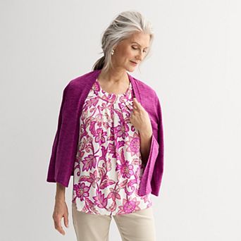 Petite Croft & Barrow® Pleated Tank Top