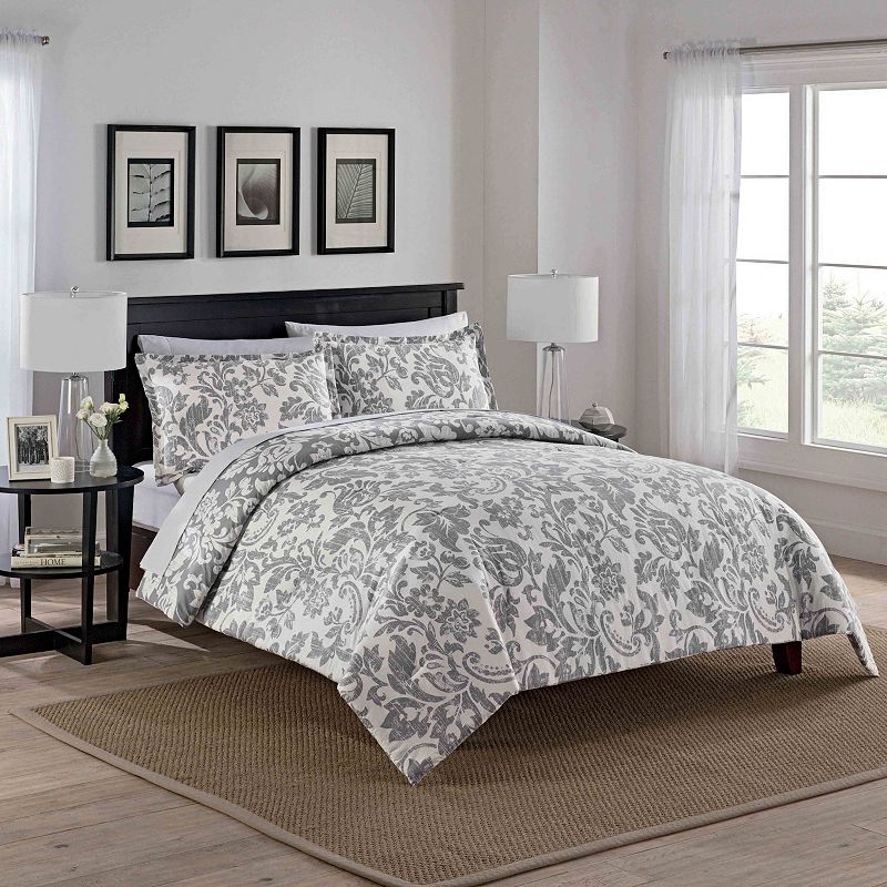 Marble Hill Tanner Reversible 3-Piece Comforter Set, Grey, Queen