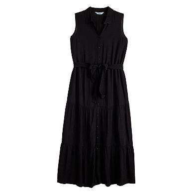 Petite Croft & Barrow® Sleeveless Maxi Shirt Dress