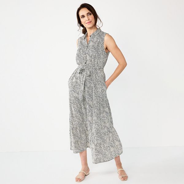 Petite Croft & Barrow® Sleeveless Maxi Shirt Dress