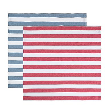 Food Network™ Red & Blue Stripe Flour Sack Kitchen Towel 2-pk.