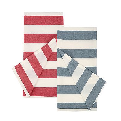 Food Network™ Red & Blue Stripe Flour Sack Kitchen Towel 2-pk.