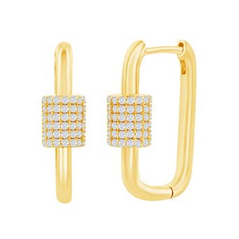 Argento Bella Cubic Zirconia Paper Clip Earrings