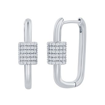 Argento Bella Cubic Zirconia Paper Clip Earrings