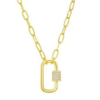 Argento Bella Cubic Zirconia Paper Clip Necklace