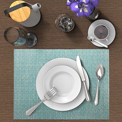Food Network™ Blue Chevron Easy Care Woven Placemat 4-pk.