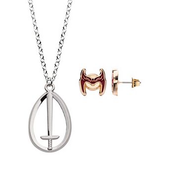 Marvel WandaVision Scarlet Witch Necklace & Earrings Set