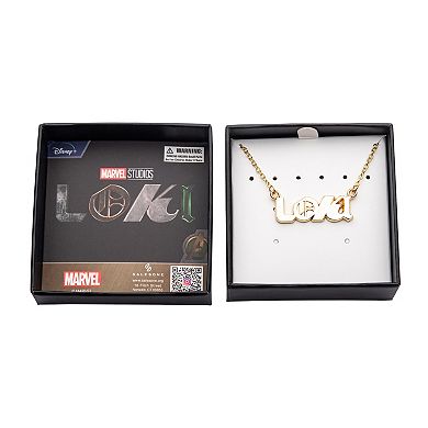 Marvel Loki Logo Gold Tone Ion-Plated Stainless Steel Necklace