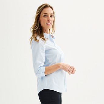Petite Croft & Barrow® Essential One Pocket Button Down Shirt