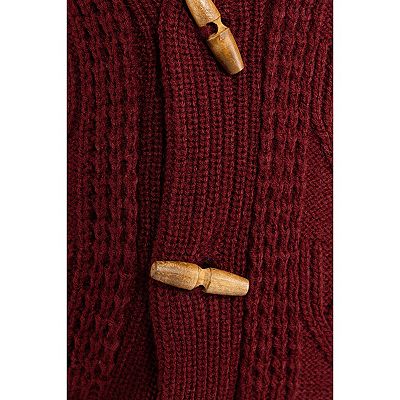 Men s Xray Regular Fit Fleece Lined Shawl Collar Cable Knit Cardigan Sweater
