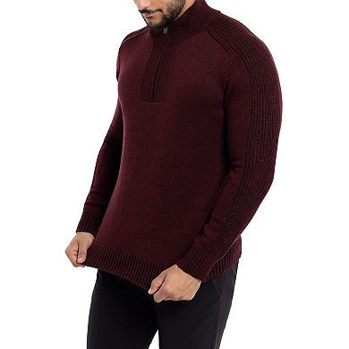 Men's Xray Regular-Fit Quarter-Zip Mixed-Yarn Sweater