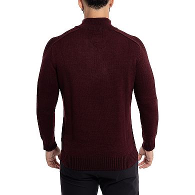 Men's Xray Regular-Fit Quarter-Zip Mixed-Yarn Sweater