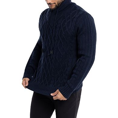 Men's Xray Regular Fit Cable Knit Shawl Collar Sweater