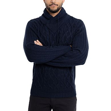 Men's Xray Regular Fit Cable Knit Shawl Collar Sweater
