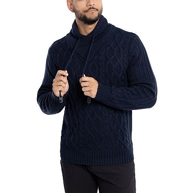 Men's Xray Regular Fit Cable Knit Shawl Collar Sweater