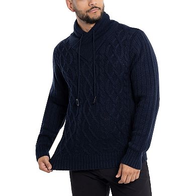 Men's Xray Regular Fit Cable Knit Shawl Collar Sweater
