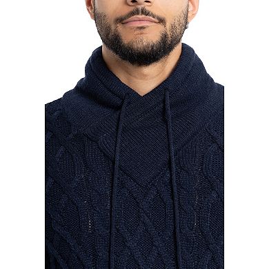 Men's Xray Regular Fit Cable Knit Shawl Collar Sweater