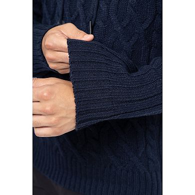 Men's Xray Regular Fit Cable Knit Shawl Collar Sweater